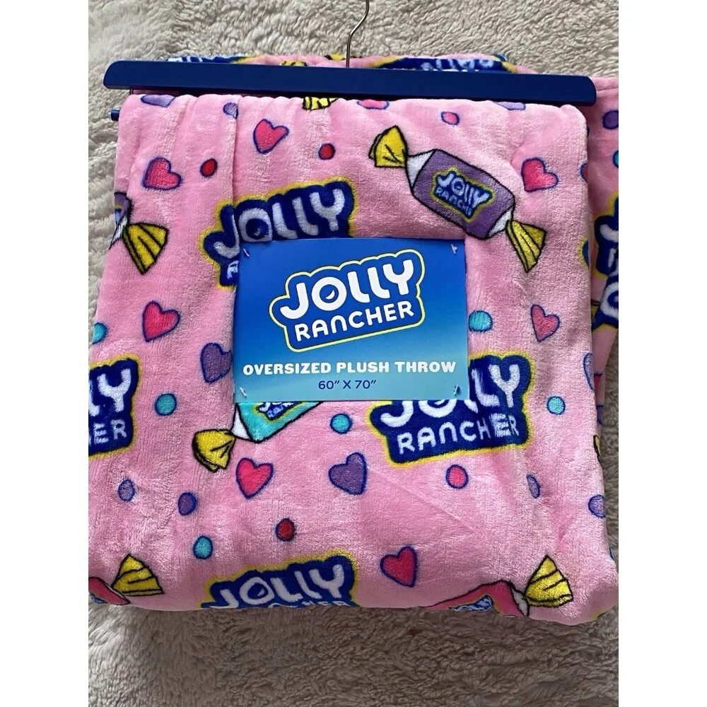 Jolly Rancher Hard Candy Oversized Soft Plush Throw Blanket‎ 60” X 70” Pink NEW